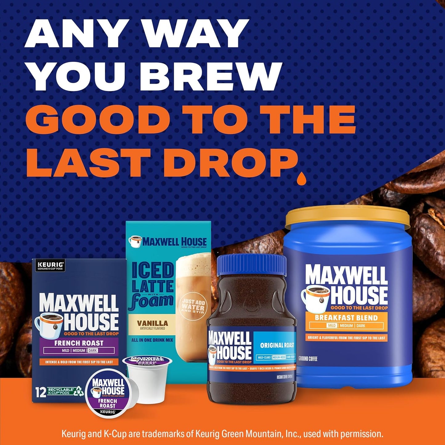 Maxwell House Breakfast Blend Mild Roast Ground Coffee, 38.8 oz Canister