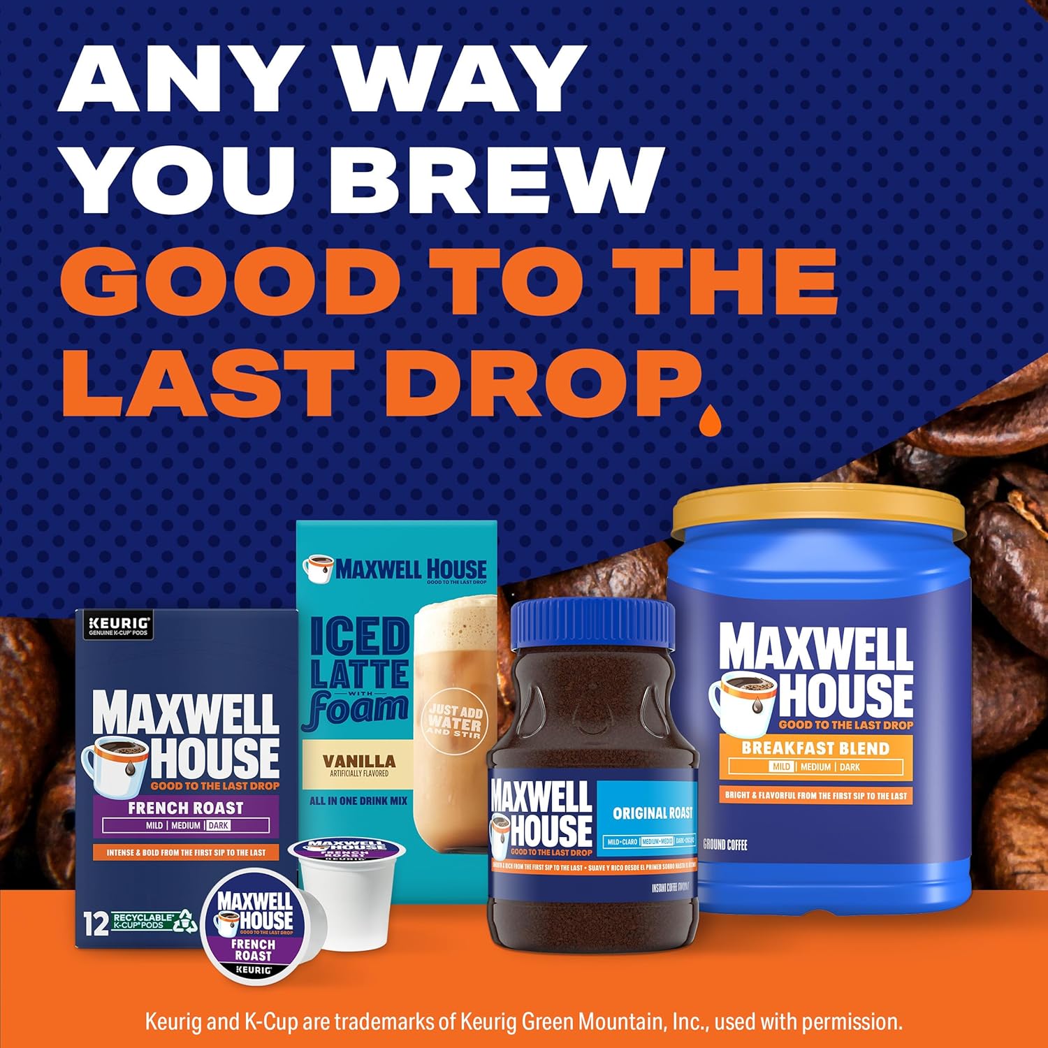 Maxwell House Breakfast Blend Mild Roast Ground Coffee, 38.8 oz Canister