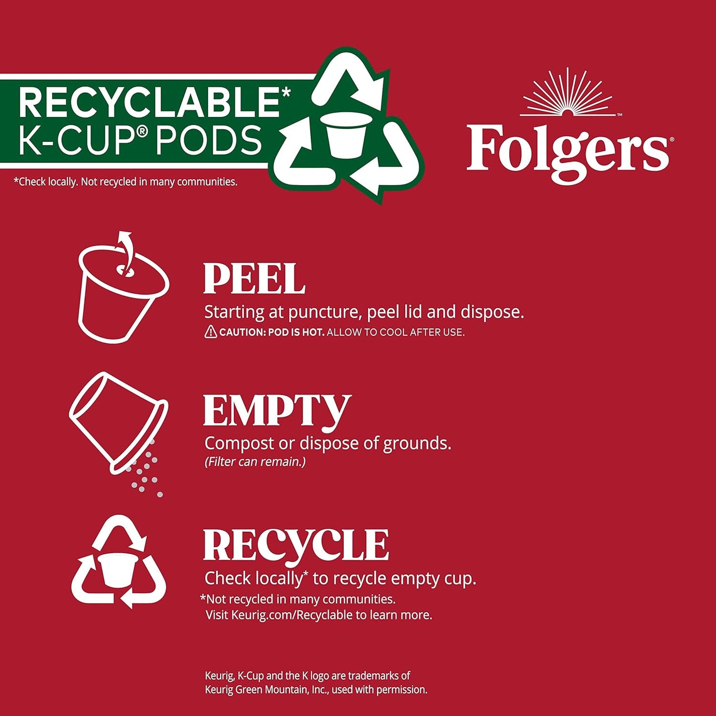 Folgers Classic Roast Medium Roast Coffee, 192 Keurig K-Cup Pods