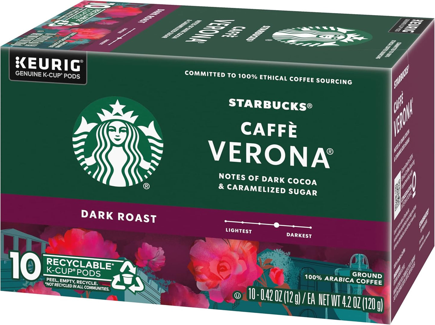 Starbucks K-Cup Coffee Pods, Dark Roast Coffee, French Roast for Keurig Brewers, 100% Arabica, 4 boxes (96 pods total)