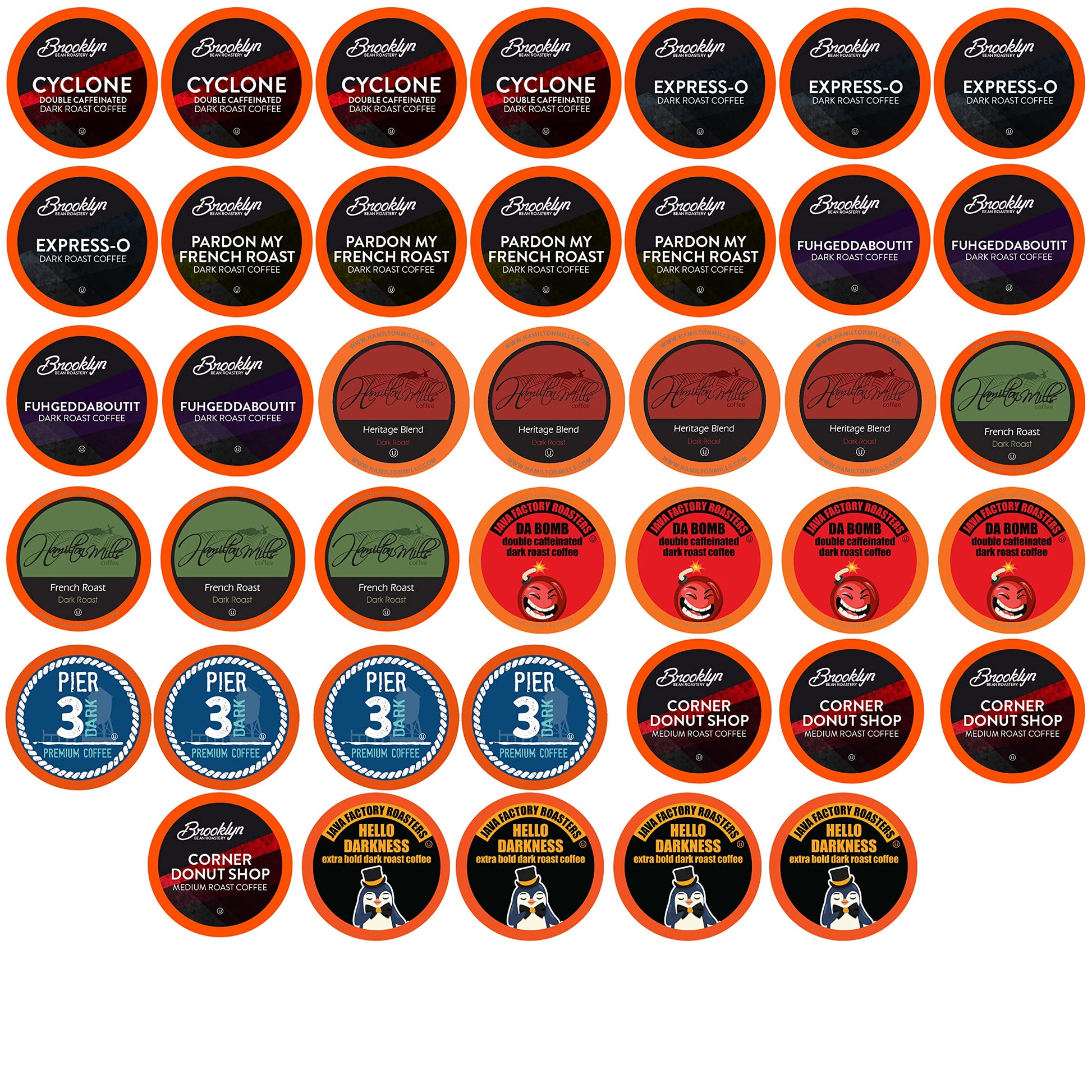 Two Rivers Coffee Flavored Coffee Pods Compatible with Keurig K Cup Brewers, Assorted Variety Pack Flavored Coffee, 40 Count