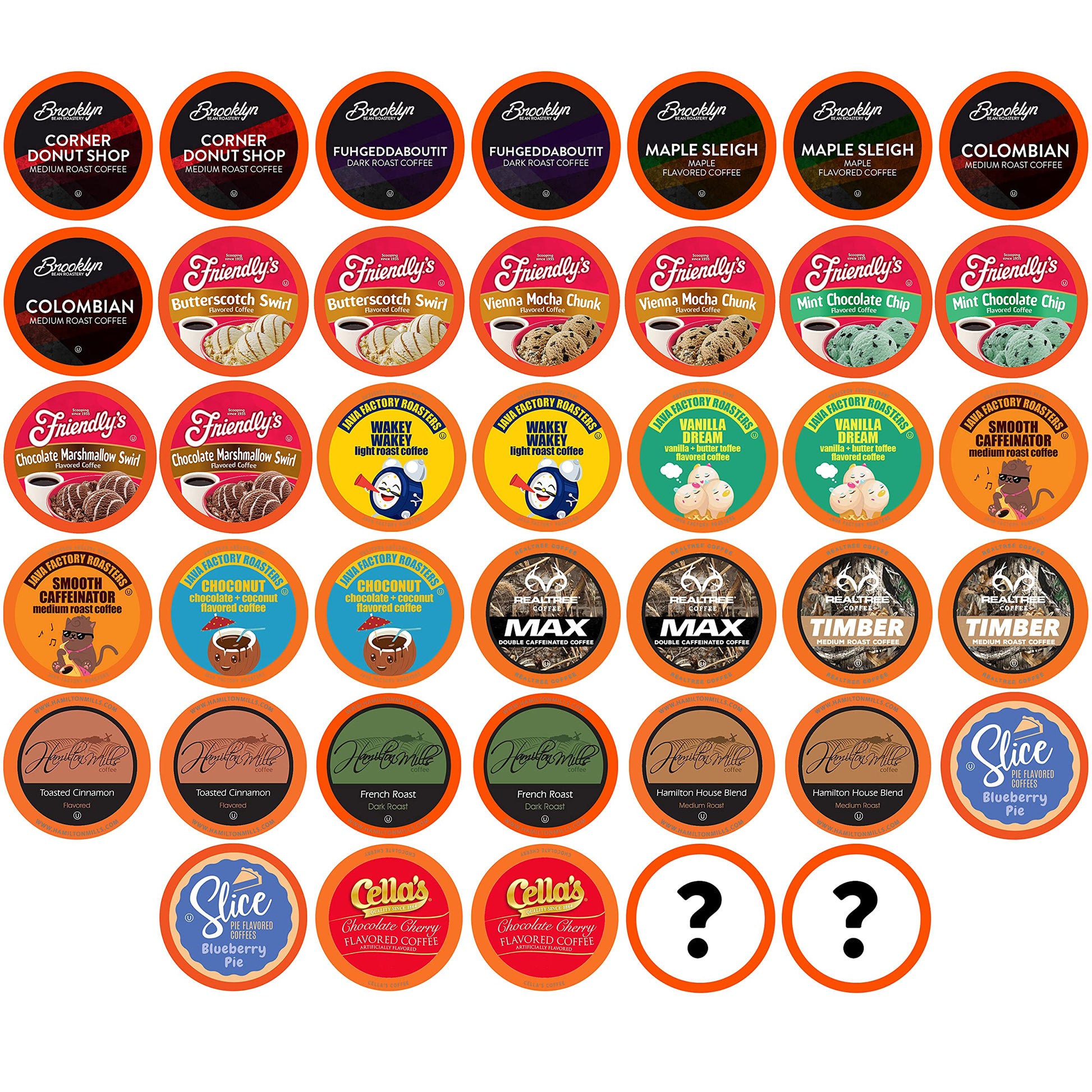 Two Rivers Coffee Flavored Coffee Pods Compatible with Keurig K Cup Brewers, Assorted Variety Pack Flavored Coffee, 40 Count